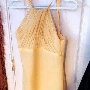 Yellow silk dress